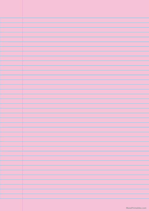 Pink Narrow Ruled Notebook Paper: A4-sized paper (8.27 x 11.69)