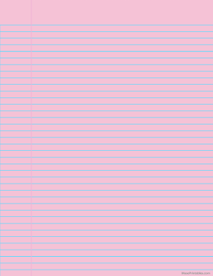 Pink Narrow Ruled Notebook Paper - Letter