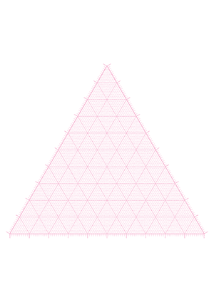 Pink Ternary Graph Paper  - A4