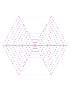 Purple Concentric Hexagon Graph Paper  - Letter
