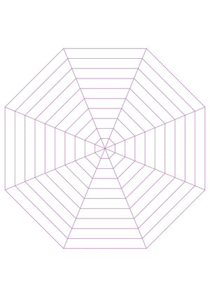 Purple Concentric Octagon Graph Paper  - A4