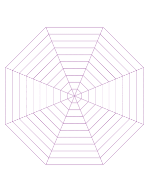 Purple Concentric Octagon Graph Paper  - Letter