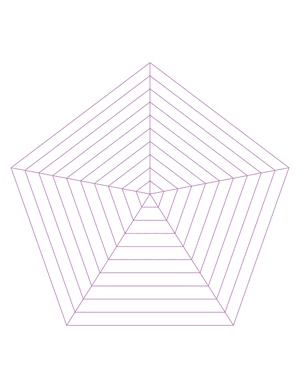 Purple Concentric Pentagon Graph Paper  - Letter