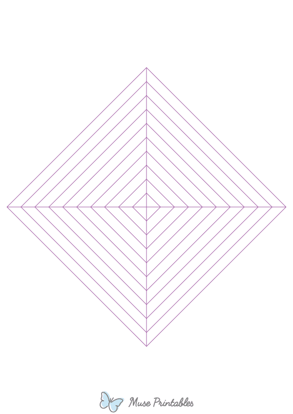 Purple Concentric Square Graph Paper : A4-sized paper (8.27 x 11.69)