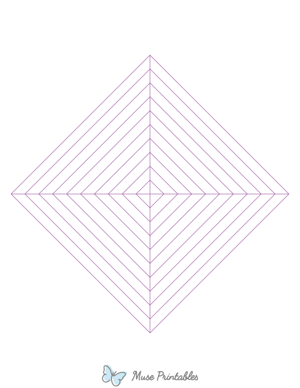 Purple Concentric Square Graph Paper : Letter-sized paper (8.5 x 11)
