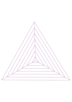 Purple Concentric Triangle Graph Paper  - A4