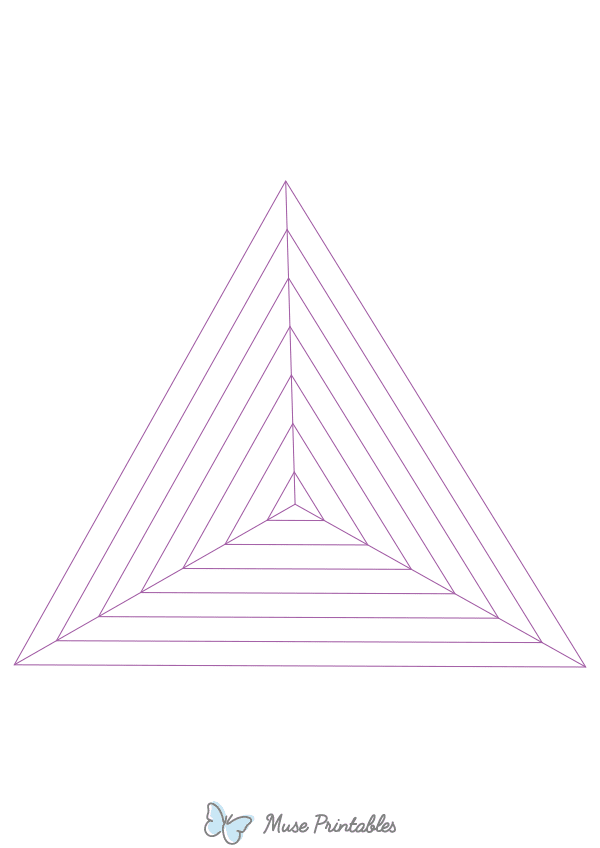 Purple Concentric Triangle Graph Paper : A4-sized paper (8.27 x 11.69)