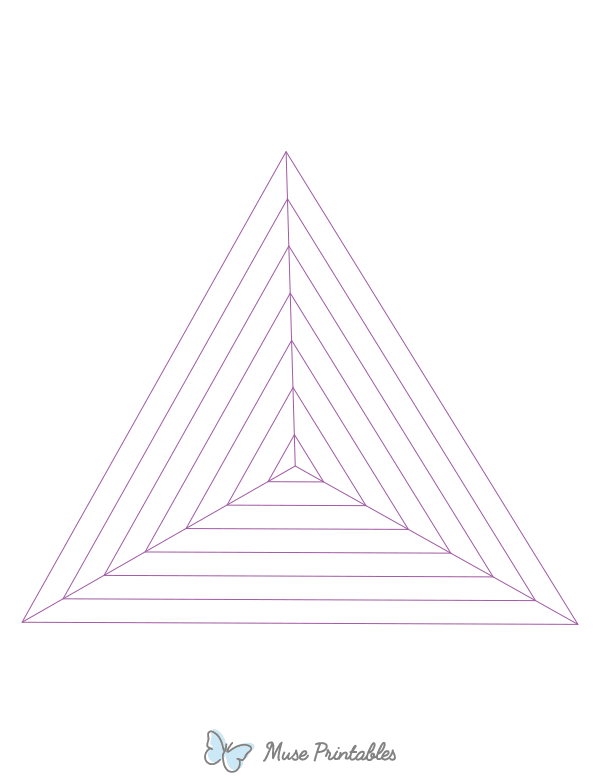 Purple Concentric Triangle Graph Paper : Letter-sized paper (8.5 x 11)