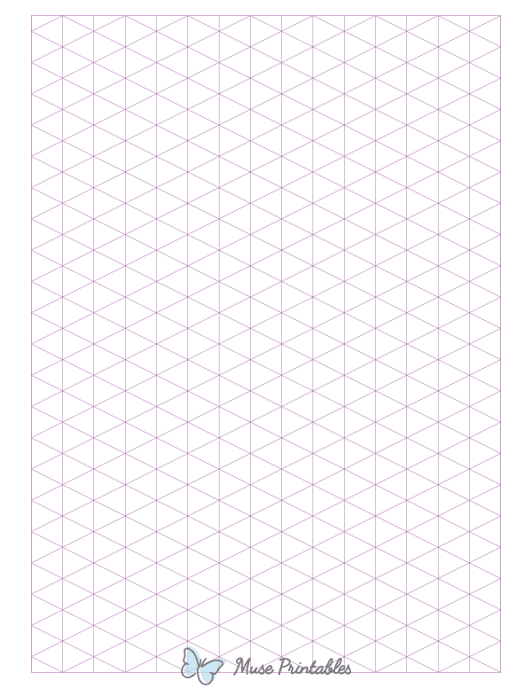 Purple Isometric Graph Paper : Letter-sized paper (8.5 x 11)