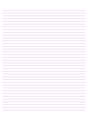 Purple Lined Paper Narrow Ruled - Letter