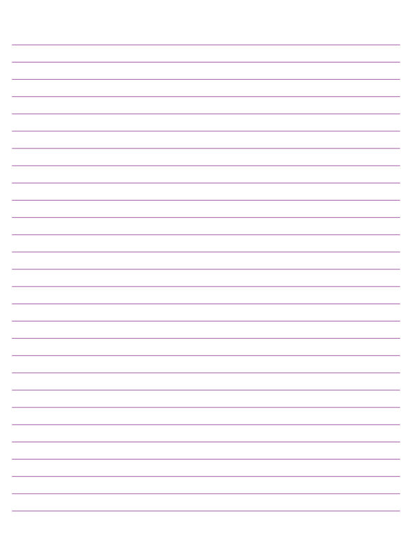Purple Lined Paper Wide Ruled: Letter-sized paper (8.5 x 11)