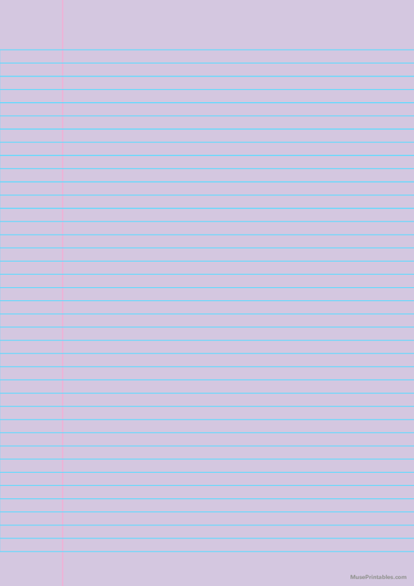 Purple Narrow Ruled Notebook Paper: A4-sized paper (8.27 x 11.69)