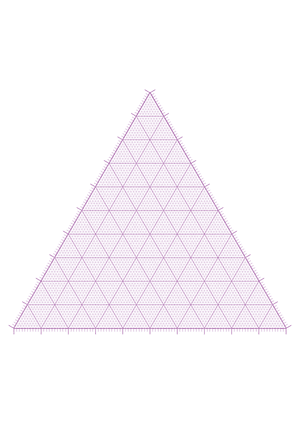 Purple Ternary Graph Paper  - A4