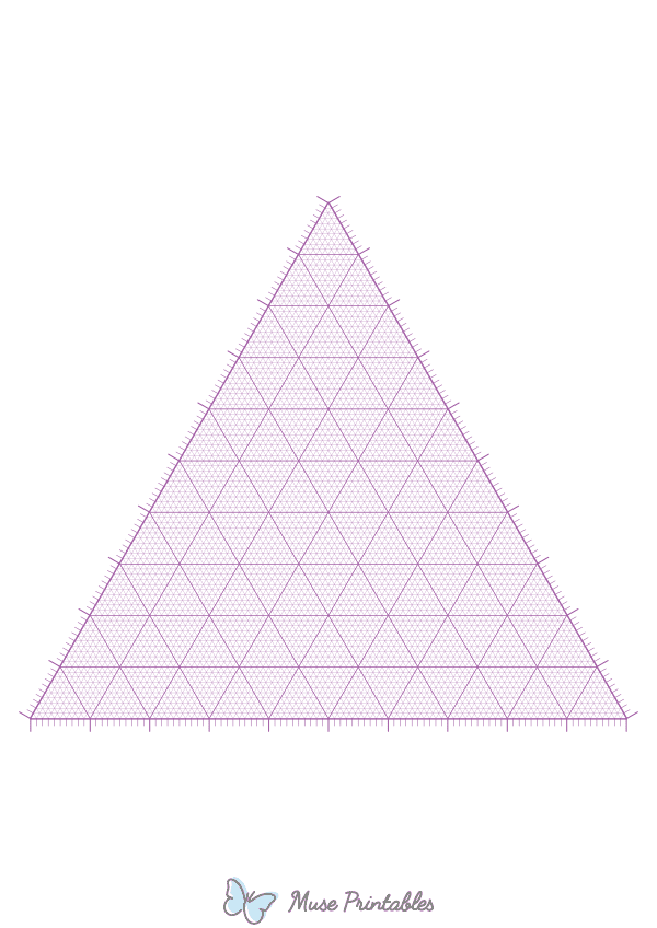 Purple Ternary Graph Paper : A4-sized paper (8.27 x 11.69)
