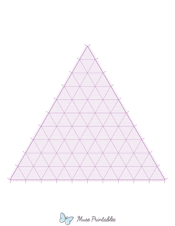 Purple Ternary Graph Paper : Letter-sized paper (8.5 x 11)