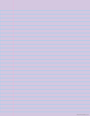 Purple Wide Ruled Notebook Paper - Letter