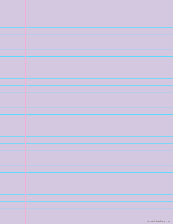 Purple Wide Ruled Notebook Paper: Letter-sized paper (8.5 x 11)