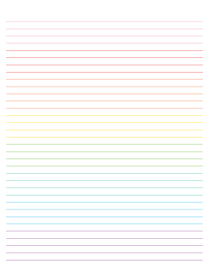 Rainbow Lined Paper College Ruled - Letter