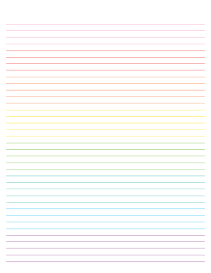 Rainbow Lined Paper Narrow Ruled - Letter