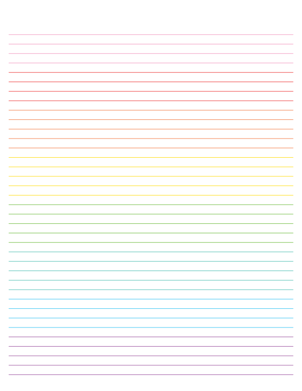 Rainbow Lined Paper Narrow Ruled: Letter-sized paper (8.5 x 11)