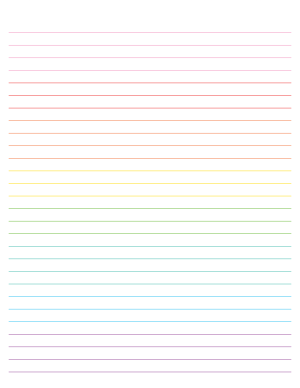 Rainbow Lined Paper Wide Ruled - Letter