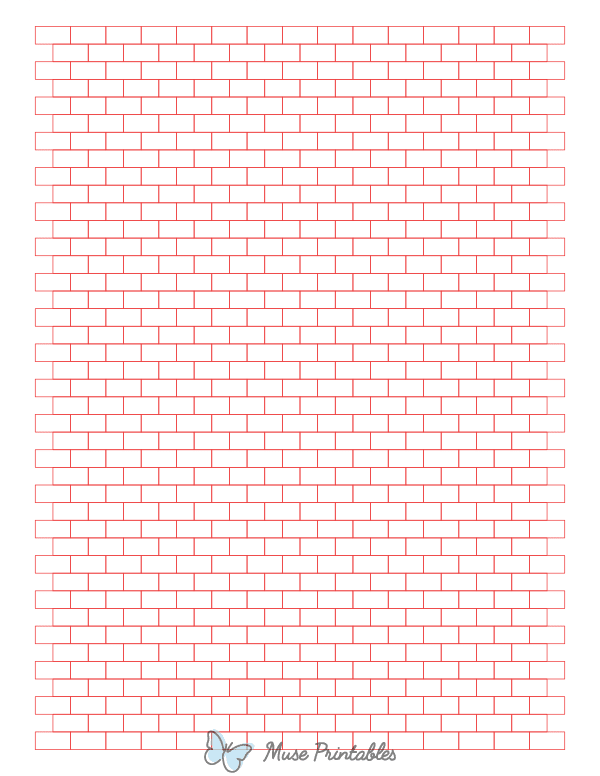 Red Brick Graph Paper : Letter-sized paper (8.5 x 11)