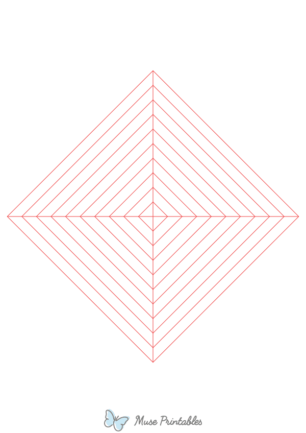 Red Concentric Square Graph Paper : A4-sized paper (8.27 x 11.69)
