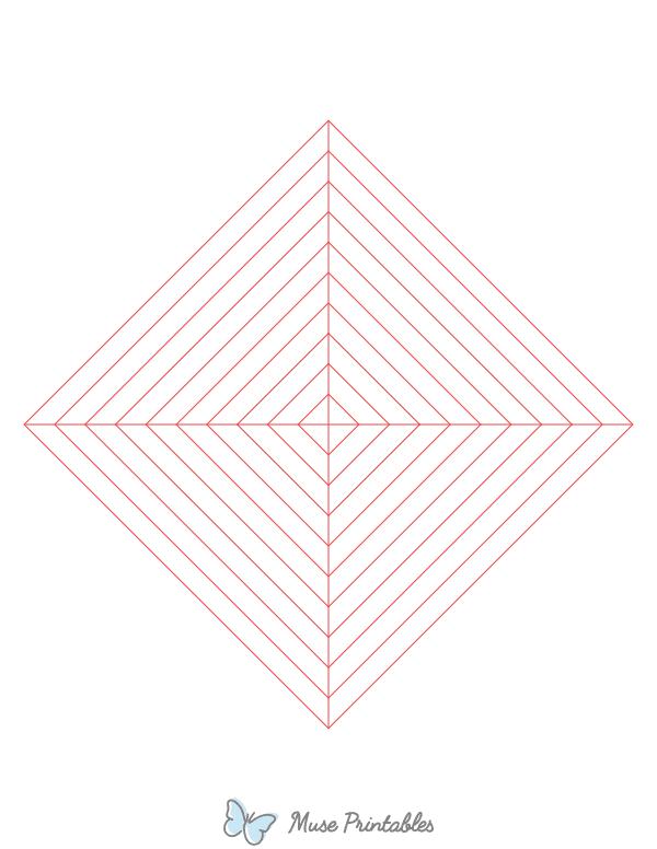 Red Concentric Square Graph Paper : Letter-sized paper (8.5 x 11)