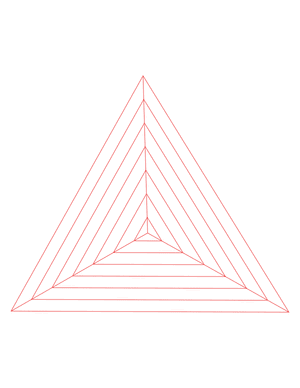 Red Concentric Triangle Graph Paper  - Letter
