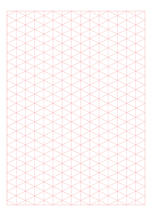 Red Isometric Graph Paper  - A4