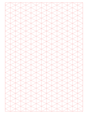 Red Isometric Graph Paper  - Letter