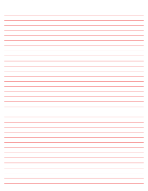 Red Lined Paper College Ruled - Letter