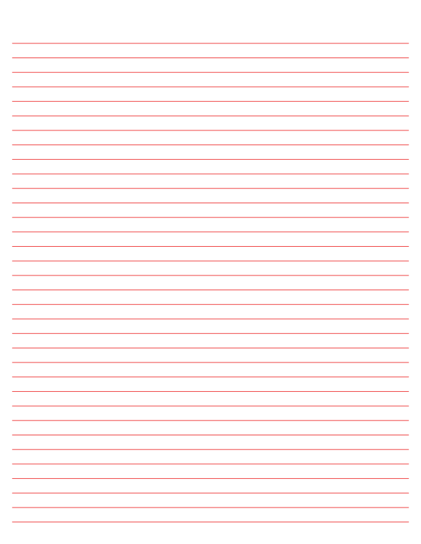 Red Lined Paper College Ruled: Letter-sized paper (8.5 x 11)
