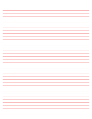 Red Lined Paper Narrow Ruled - Letter
