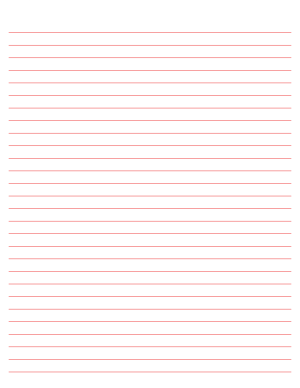 Red Lined Paper Wide Ruled - Letter