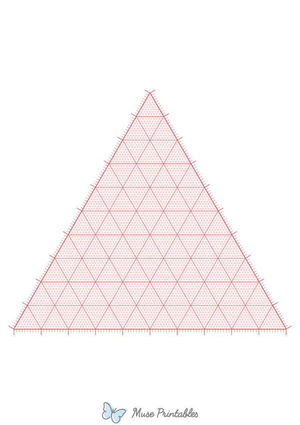 Red Ternary Graph Paper : A4-sized paper (8.27 x 11.69)