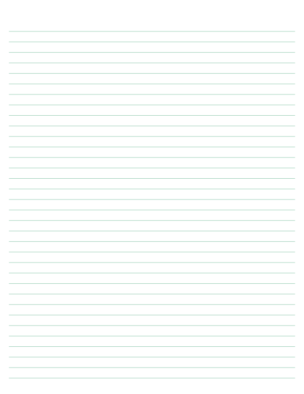 Seafoam Green Lined Paper College Ruled: Letter-sized paper (8.5 x 11)
