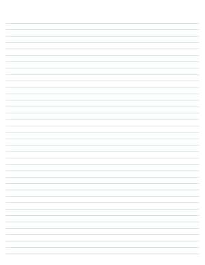 Seafoam Green Lined Paper Narrow Ruled - Letter
