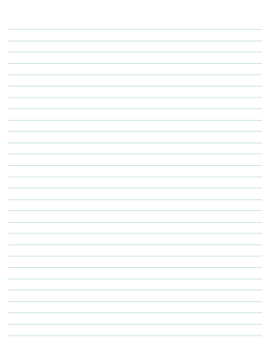Seafoam Green Lined Paper Wide Ruled - Letter