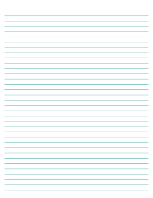 Teal Lined Paper College Ruled - Letter