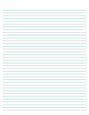 Teal Lined Paper Narrow Ruled - Letter