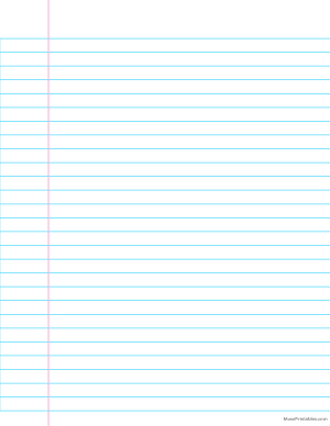 Wide Ruled Notebook Paper - Letter