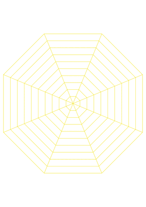 Yellow Concentric Octagon Graph Paper  - A4