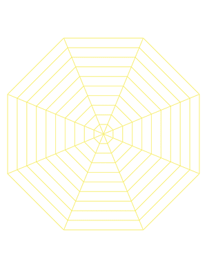 Yellow Concentric Octagon Graph Paper  - Letter