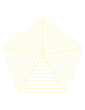 Yellow Concentric Pentagon Graph Paper  - Letter