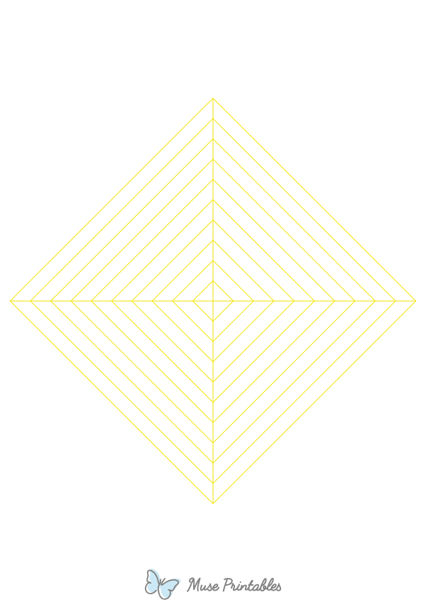 Yellow Concentric Square Graph Paper : A4-sized paper (8.27 x 11.69)