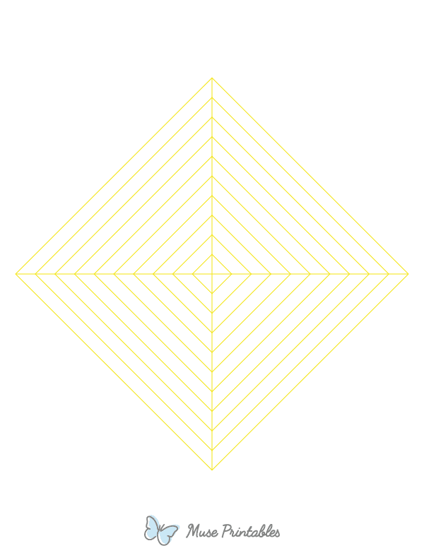 Yellow Concentric Square Graph Paper : Letter-sized paper (8.5 x 11)