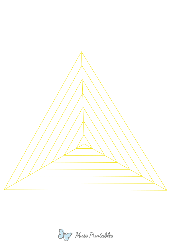 Yellow Concentric Triangle Graph Paper : A4-sized paper (8.27 x 11.69)
