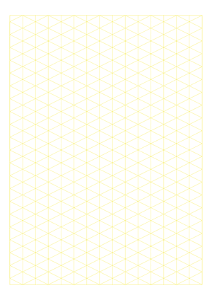 Yellow Isometric Graph Paper  - A4