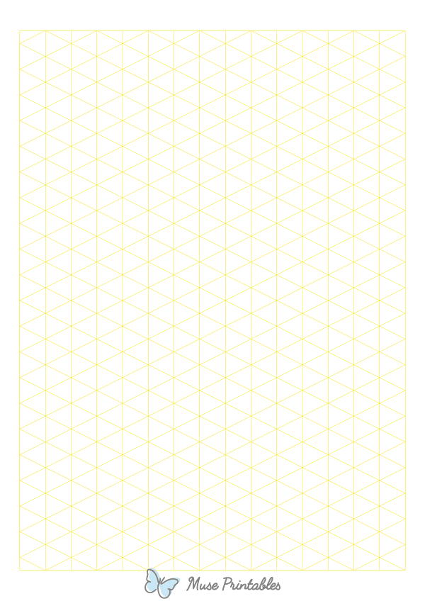 Yellow Isometric Graph Paper : A4-sized paper (8.27 x 11.69)